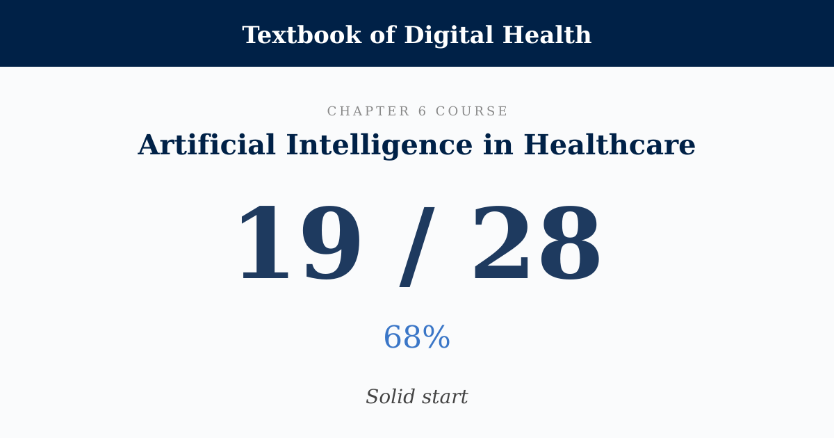 Score card: 19 of 28 on Artificial Intelligence in Healthcare