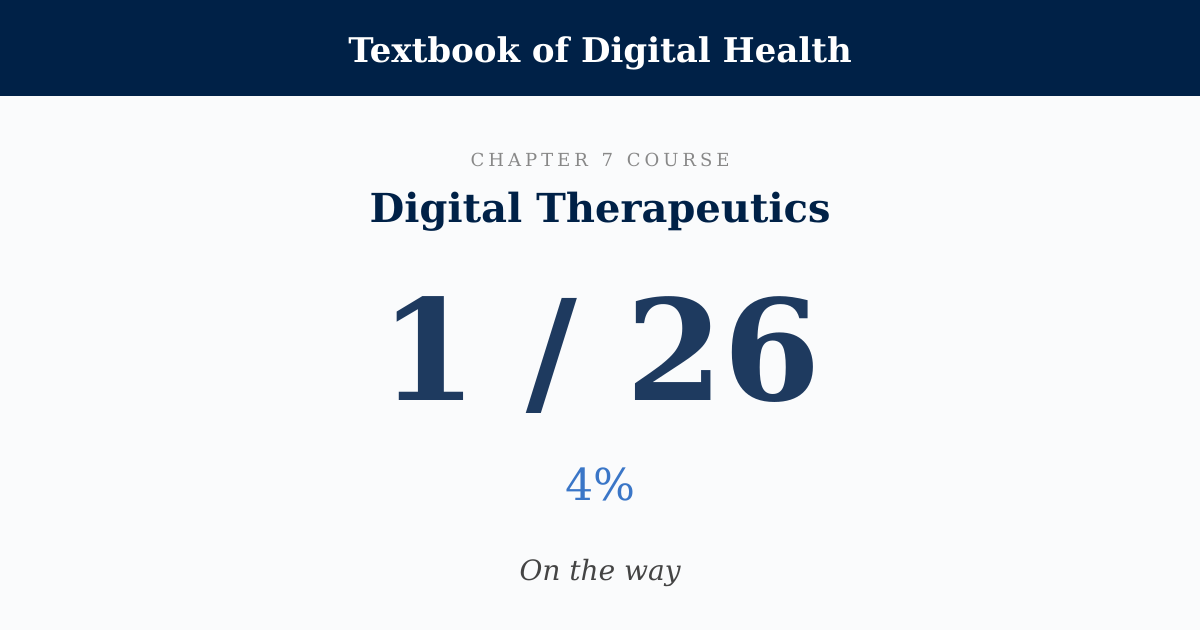 Score card: 1 of 26 on Digital Therapeutics