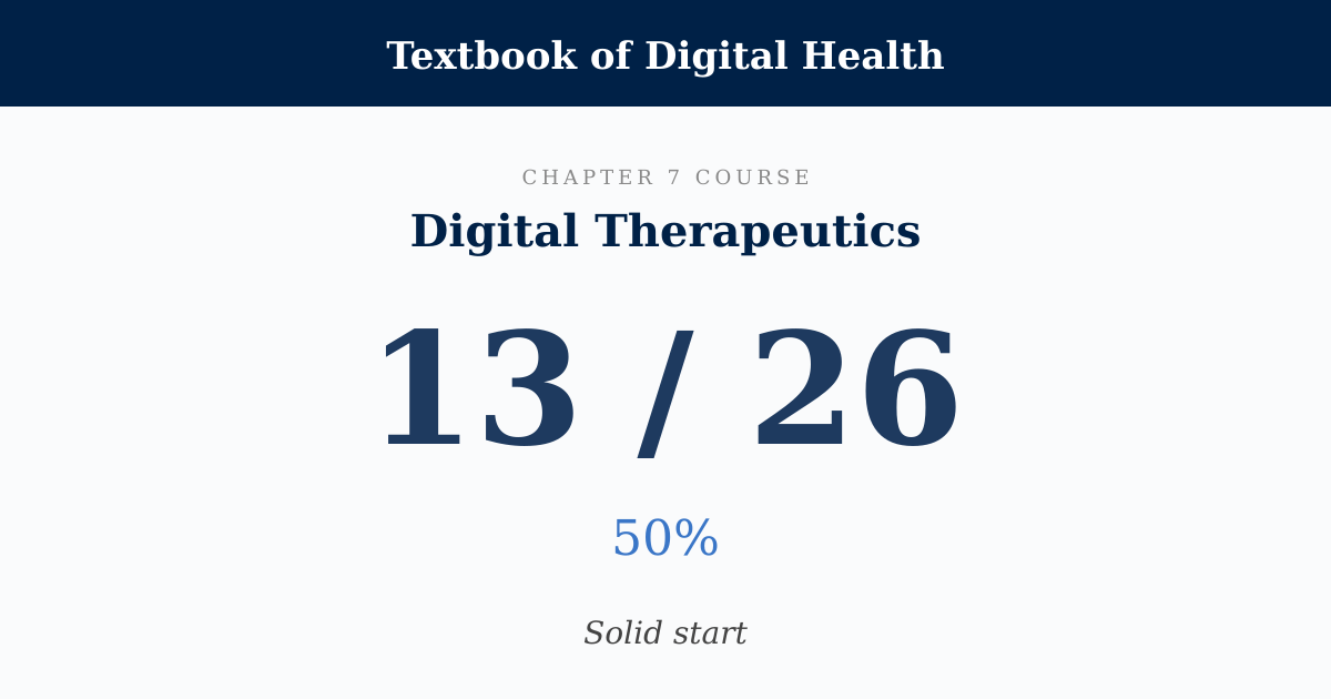Score card: 13 of 26 on Digital Therapeutics