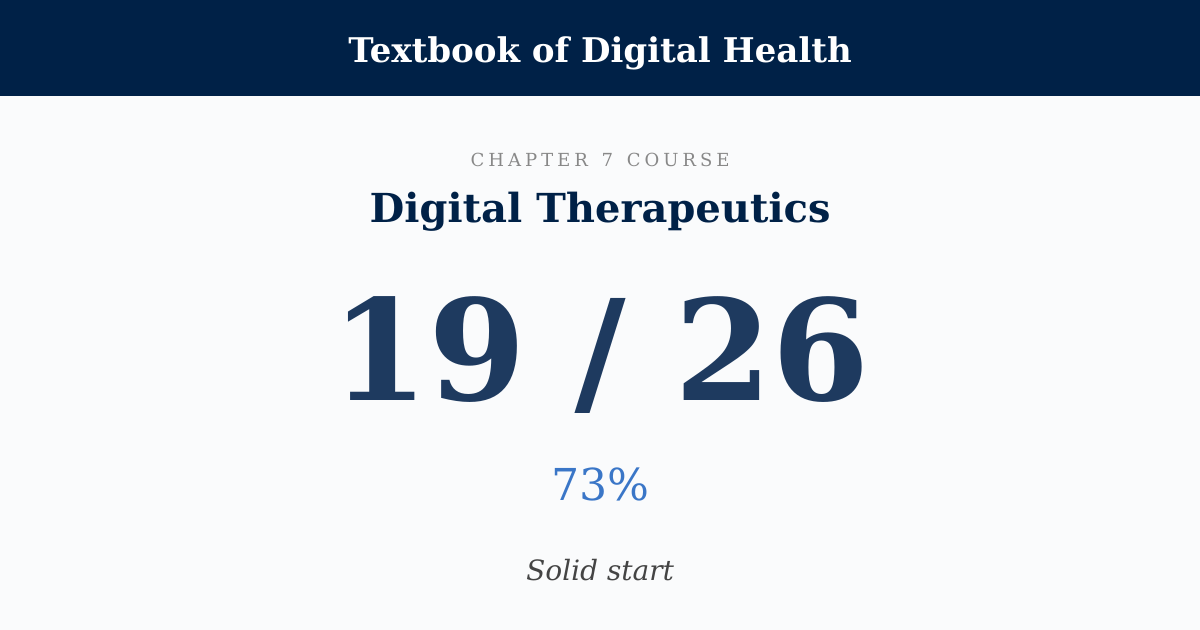 Score card: 19 of 26 on Digital Therapeutics