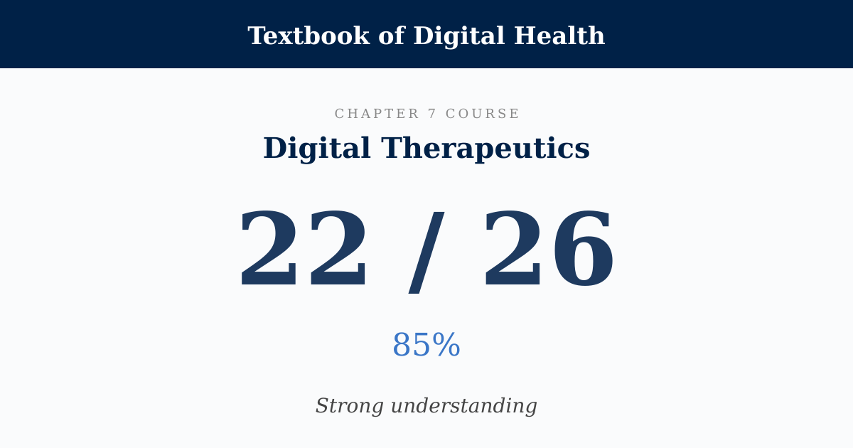 Score card: 22 of 26 on Digital Therapeutics