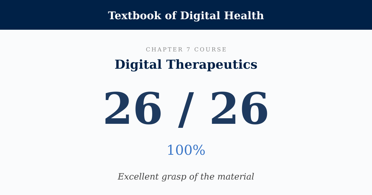 Score card: 26 of 26 on Digital Therapeutics