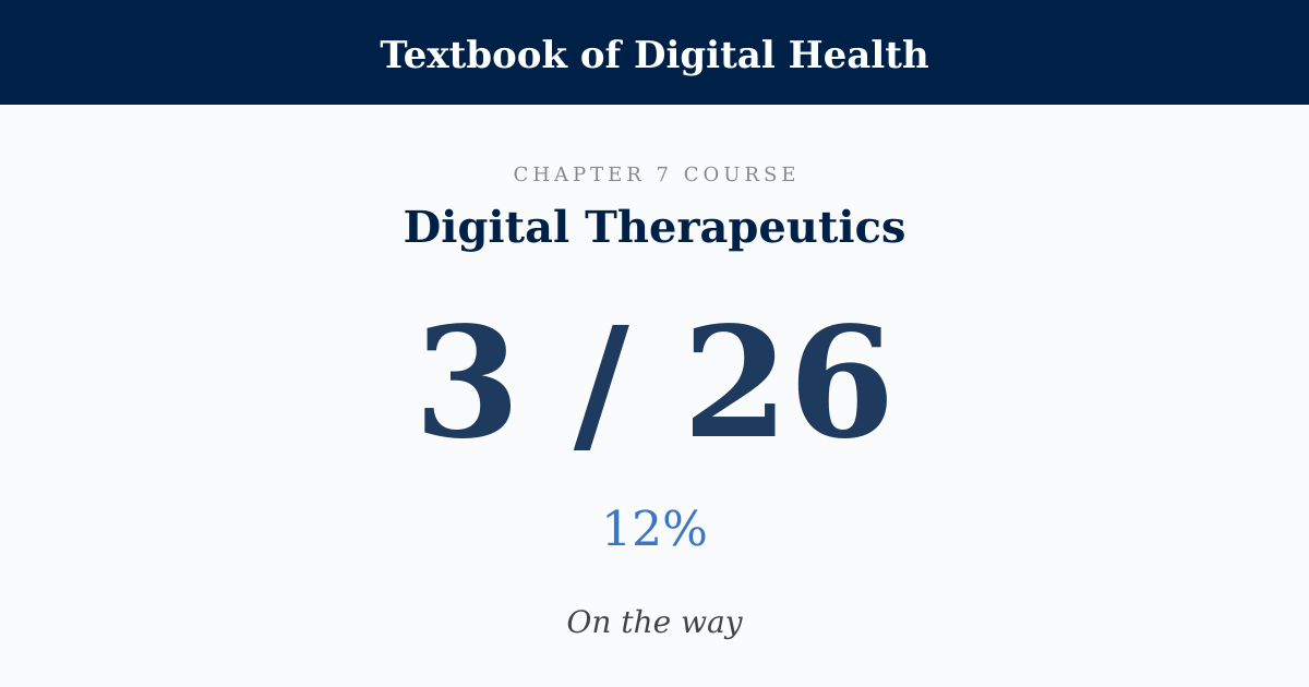 Score card: 3 of 26 on Digital Therapeutics
