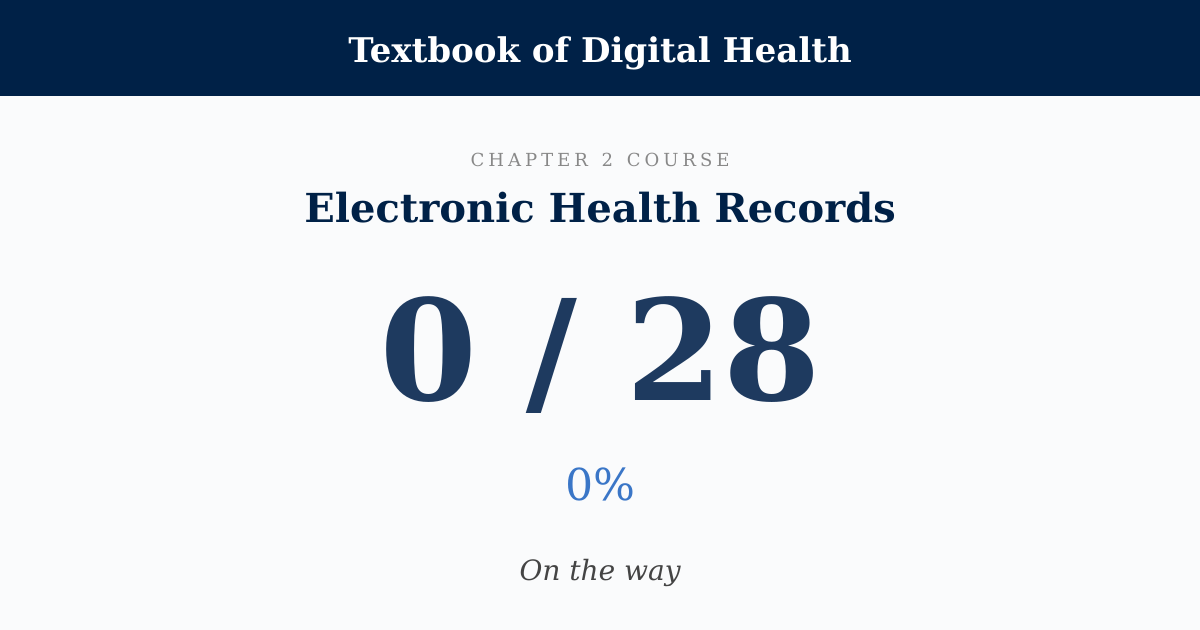 Score card: 0 of 28 on Electronic Health Records