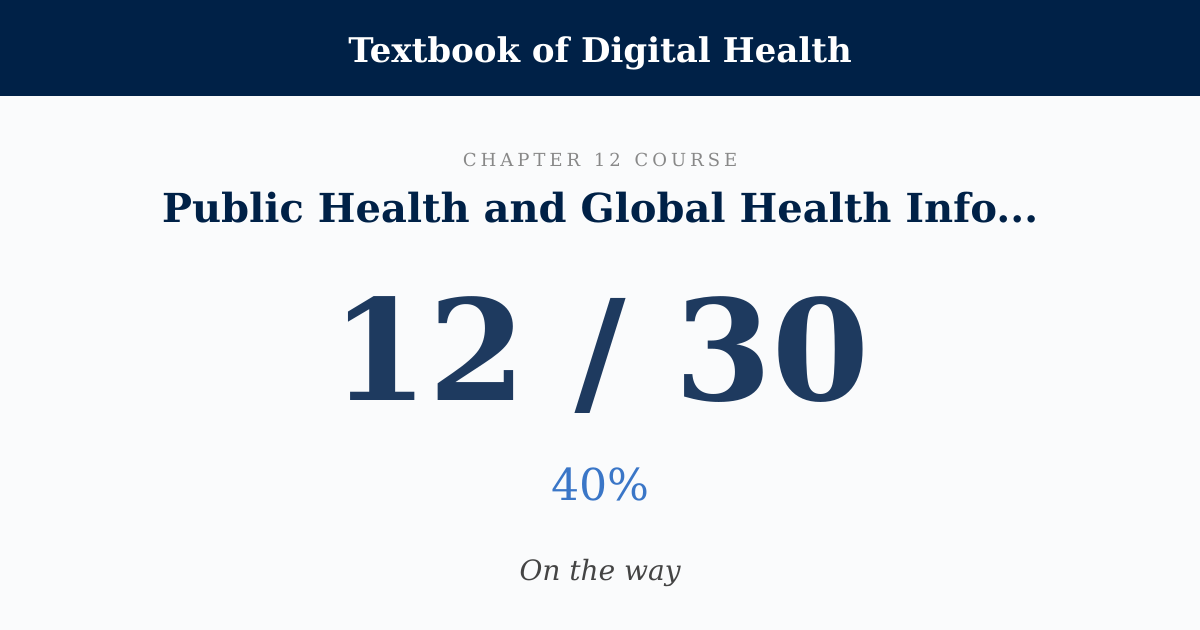 Score card: 12 of 30 on Public Health and Global Health Informatics