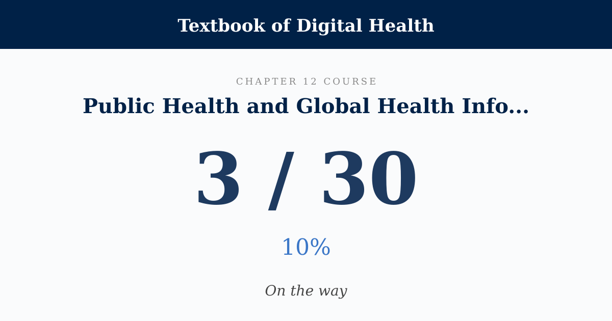 Score card: 3 of 30 on Public Health and Global Health Informatics