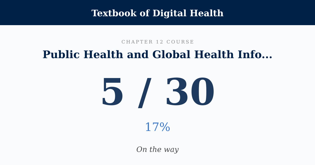 Score card: 5 of 30 on Public Health and Global Health Informatics