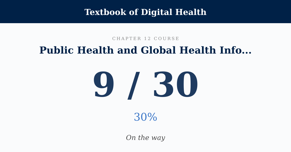 Score card: 9 of 30 on Public Health and Global Health Informatics