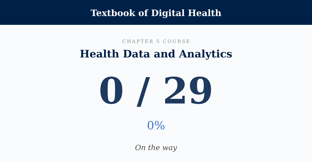 Score card: 0 of 29 on Health Data and Analytics