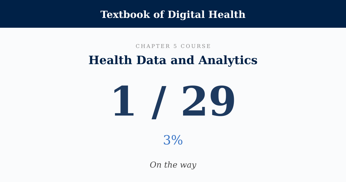 Score card: 1 of 29 on Health Data and Analytics