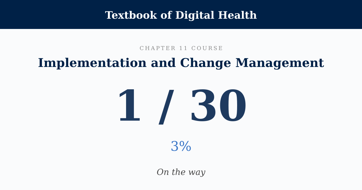Score card: 1 of 30 on Implementation and Change Management