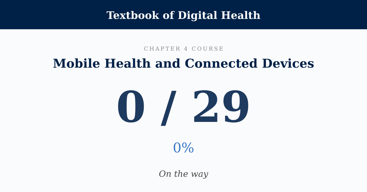 Score card: 0 of 29 on Mobile Health and Connected Devices
