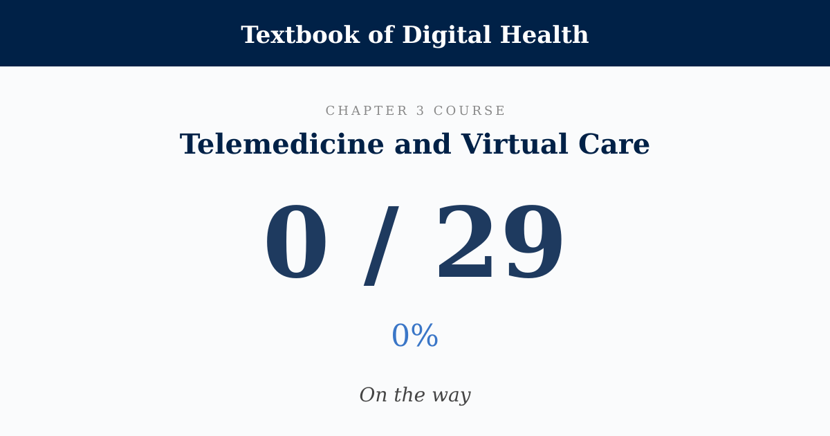 Score card: 0 of 29 on Telemedicine and Virtual Care